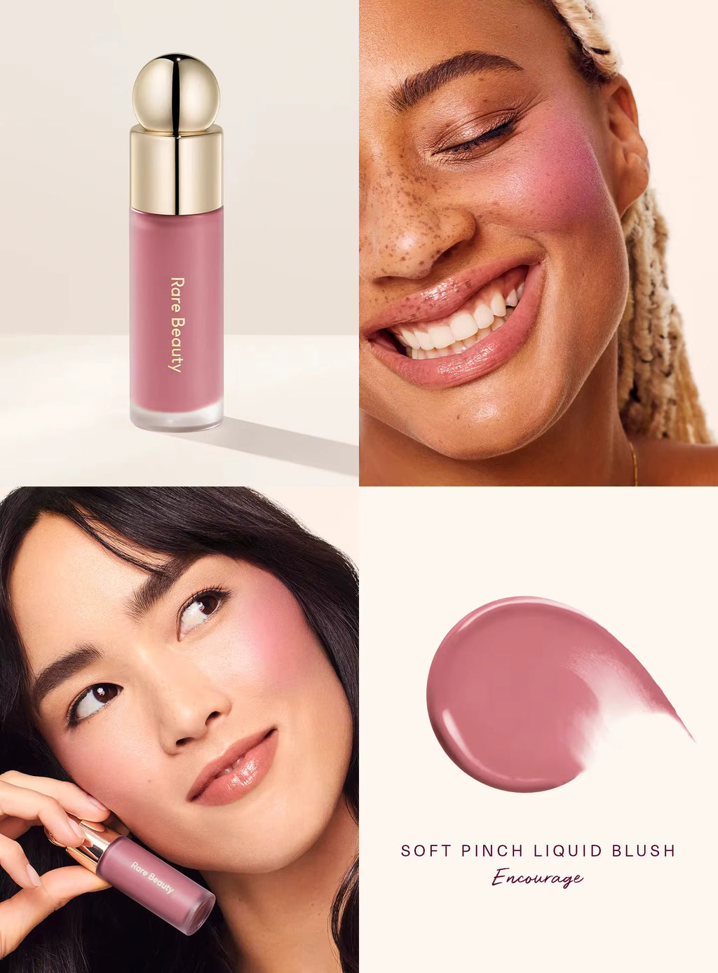 Rare Beauty Soft Pinch Liquid Blush Silky and Glides On Smoothly Long Lasting Plump Makeup Hope Love Virtue Happy Wonder Worth