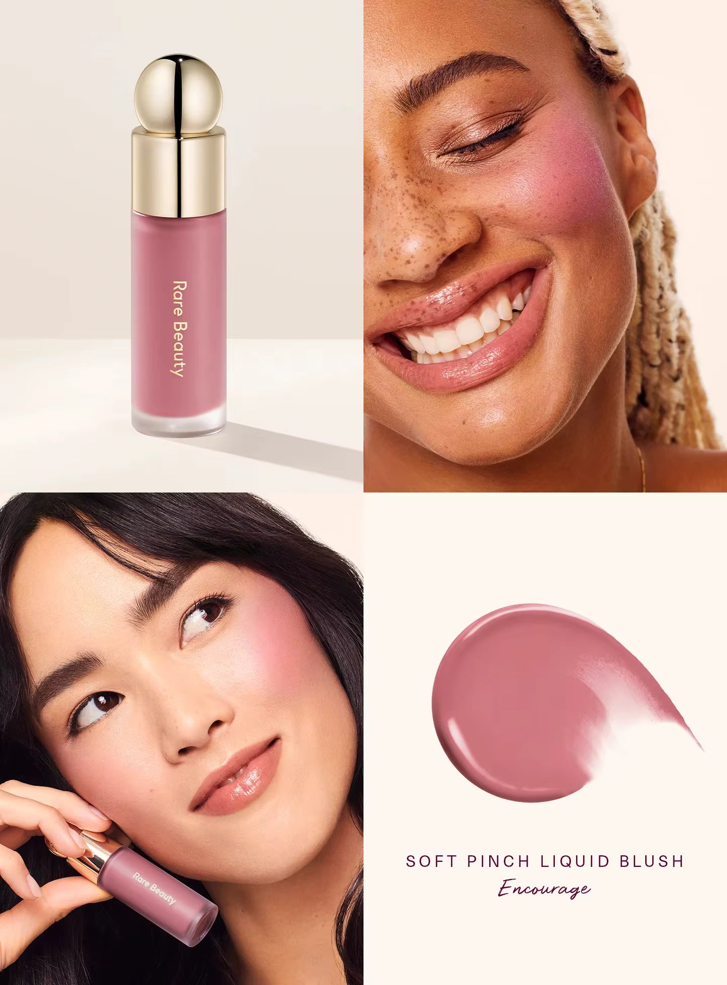 Rare Beauty Soft Pinch Liquid Blush Silky and Glides On Smoothly Long Lasting Plump Makeup Hope Love Virtue Happy Wonder Worth